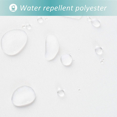 RV Shower Curtain 64 inches Length with 6 Mesh Pockets for Camper Storage,Water Repellent, Odorless and Rust Proof Grommets,White, 47x64