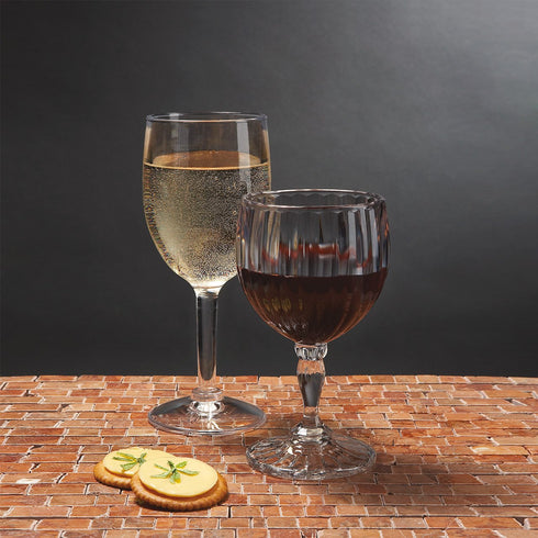 G.E.T. Heavy-Duty Reusable Shatterproof Plastic Wine Glasses, 8 Ounce, Clear (Set of 4)