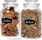 estilo Round Glass Canister Jars With Airtight Lids Ideal for Cookies, Candies, Cereal, Includes Chalkboard Labels And Chalk-1/2 Gallon (Set of 2), Clear