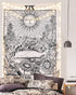 BLEUM CADE Tarot Tapestry The Moon The Star The Sun Tapestry Medieval Europe Divination Tapestry Wall Hanging Tapestries Mysterious Wall Tapestry for Home Decor (59×82 Inches, The Sun)