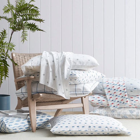 Nautica - Percale Collection - Bed Sheet Set - 100% Cotton, Crisp & Cool, Lightweight & Moisture-Wicking Bedding, Twin, Beaux Stripe