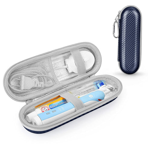 Yinke Travel Case for Braun Oral B/Oral-B Pro/Philips Sonicare Electric Toothbrush, Fits for Oral-B Pro 1000 1500 /iO Series 7 8 9, Hard EVA Cover Protective Storage Bag (Blue)