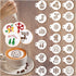 Leesgel 20pcs Christmas Cookie Stencils Stencil, Christmas Cookie Decorating, Royal Icing Tools for Cookies Cake Coffee Cookie Stencils Templates Holder Cookie Decorating Supplies