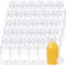 ANECO 30 Pack 4 Ounce Empty Plastic Juice Bottles Reusable Drink Containers with Lids Ideal for Storing Juices, Water and Other Homemade Beverages