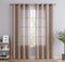 HLC.ME Abbey Faux Linen Textured Semi Sheer Privacy Light Filtering Transparent Window Grommet Floor Length Thick Curtains Drapery Panels for Bedroom & Living Room, 2 Panels (54 W x 84 L, Taupe)