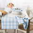 DII Buffalo Check Collection, Classic Farmhouse Table Runner, 14x108, Light Blue & White