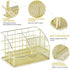 Upgraded Desk Organizer for Women, Cute Mesh Office Supplies Accessories Essentials Caddy with Drawer for Home & Office Desktop Organization & Decor, Gold