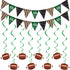 14 PIeces Football Party Supplies 2 Pieces Football Pennant Banner Garland 12 Pieces Football Hanging Swirls Superbowl Decorations Sport Theme Party for Sport Clubs Party Birthday Home Decor
