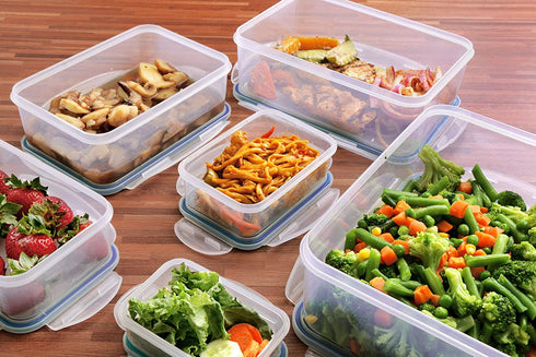 Utopia Kitchen 18 Pieces Plastic Food Containers set (9 Containers and 9 Lids) Food Storage Containers with Airtight Lids - Reusable & Leftover Food Lunch Boxes - Leak Proof,Freezer & Microwave Safe