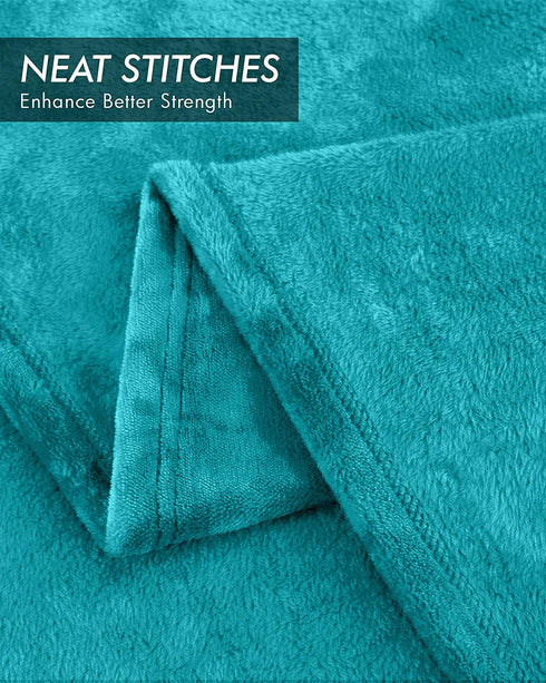 Utopia Bedding Fleece Blanket King Size Turquoise 300GSM Luxury Fuzzy Soft Anti-Static Microfiber Bed Blanket
