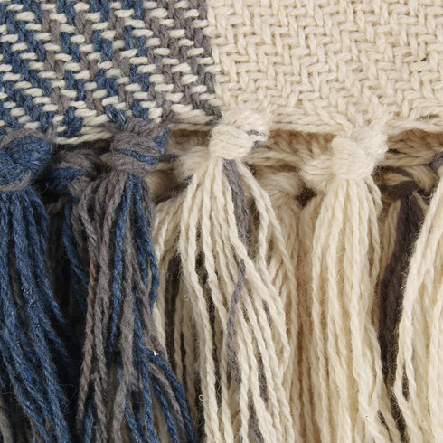 DII Farmhouse Woven Throw, 50x60 with 3" Fringe, French Blue, 1 Piece