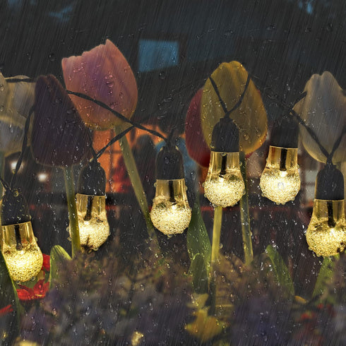 Solar String Lights Outdoor Patio Lights 50 LED 24.6FT Edison Bulbs Globe String Lights with 8 Lighting Modes, Waterproof Hanging Lights for Yard Porch Wedding Party Fence Christmas (Warm White)
