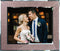 EXCELLO GLOBAL PRODUCTS Decorative Picture Frame 8"x10" Photo Holder with Shimmering Rose Gold Glitter Border. Use Standing with Included Easel or Ready to Hang.