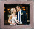 EXCELLO GLOBAL PRODUCTS Decorative Picture Frame 8"x10" Photo Holder with Shimmering Rose Gold Glitter Border. Use Standing with Included Easel or Ready to Hang.