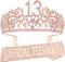 13th Birthday Gifts for Girls, 13th Birthday Tiara and Sash, 13th Birthday Decorations for Girl, 13th Birthday Crown and Sash for Girl, 13 Sash for Girl, 13 Tiaras and Crowns for Girls