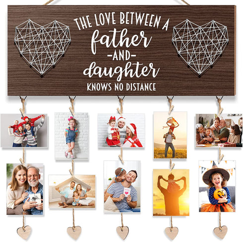 Dad Birthday Gifts Father's Day Gifts for Dad from Daughter Kid, Dad Picture Frame Daughter Gifts, Christmas Gifts for Dad Who Has Everything Daughter Husband, Hanging Photo Display Collage Frame