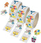 Hanukkah Sticker Roll, Chanukkah Menorah with Candle, Gift-Box, Dreidel, Happy Hanukkah Sticker Roll 150 Count (3-Pack)