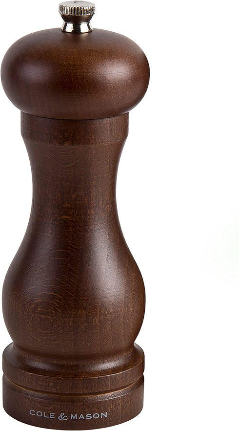 COLE & MASON Capstan Wood Salt Grinder - Wooden Mill Includes Precision Mechanism, 6.5 inch