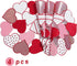 Valentine's Day Red Heart Placemats Set of 4, 15 Inch Round Place Mats for Dining Table, Mother's Day or Wedding Table Decoration,14th February Gifts