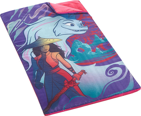Idea Nuova Disney Raya and The Last Dragon 2 Piece Slumber Set with Sling Bag and Cozy Lightweight Sleeping Bag, 46" L x 26" W, Ages 3+