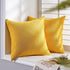 Top Finel Decorative Throw Pillow Cases Soft Chenille Solid Cushion Covers 24 X 24 for Couch Bedroom Car, Pack of 2, Mustard Yellow