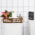 Bathroom Decor Box and Funny Bathroom Sign - Cute Farmhouse Rustic Decorations for Top of Toilet Tank Toilet Paper Holder - Great Housewarming Gift Idea (Brown)