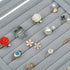 Velvet Glass Jewelry Ring Display Stand Storage Box Ring Earrings Jewelry Box Ring Holder Case (Grey)