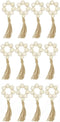 AceAcr Napkin Rings Set Wood Bead Garland Boho Napkin Ring Farmhouse Beads Rustic Decor 12 PCS Set