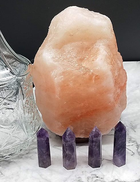 Luckeeper 4 PCS 2" Amethyst Crystals and Healing Stones