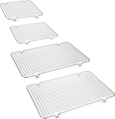 Tebery 4 Pack 304 Grade Stainless Steel Cooling Rack Set Various Size Baking Rack Grill Racks