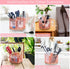 Rose Gold Mesh Desk Organizer, Varhomax Pen Holder Desktop Storage Caddy, Rotating 360-Degree Pencil Holder for Home Office Multi-Functional 4 Compartments Large Storage Capacity