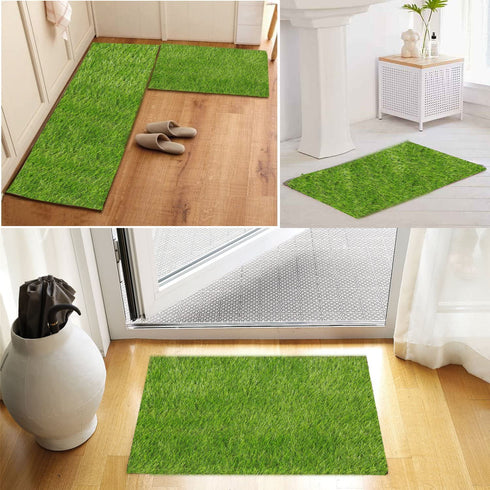 QYH Artificial Grass Doormat Indoor Outdoor Green Lawn Rug Pet Turf for Dogs Pee Pad Synthetic Grass Door Mat Fake Grass for Entrance Way (16" x 24")