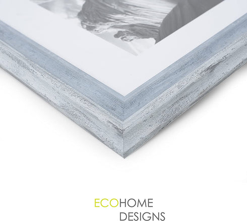 8x10 Picture Frame Distressed Blue - Matted to 5x7, Frames by EcoHome