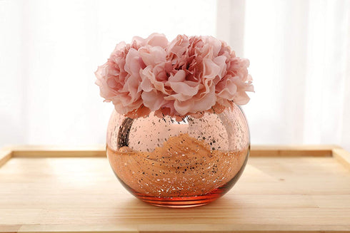 Lynnsdecor Set of 3 Bling Vase Round Golden Vase Silver Vase Rose Gold Vase Table Vase Party Vase Wedding Vase Centerpiece