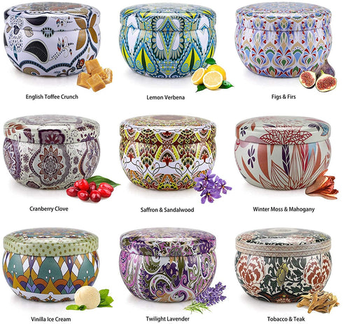 Candles Gifts for Women, 9 Pack Scented Candles Gift Set, 180H Burning Time, Aromatherapy Candles for Stress Relief, Relaxation, Bath, Yoga, Candles for Home Scented, Gift for Her