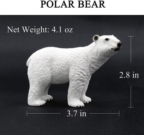 TMORU Arctic Animal Figures, 11 Pcs Realistic Polar Bear Figurines Set, Birthday Cake Toppers Toy Gift for Kids
