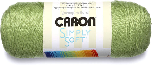 Caron Simply Soft Collection Yarn, 6oz, Gauge 4 Medium, 100% Acrylic- Pistachio - Machine Wash & Dry