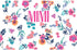 Tervis Mimi Dainty Floral Insulated Travel Tumbler with Wrap and Navy Blue Lid, 16 oz - Tritan, Clear