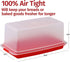 Bread Box -Dual Use Bread Holder/Airtight Plastic Food Storage Container for Dry or Fresh Foods -2 in 1 Bread Bin- Loaf Cake Keeper/Baked Goods -Keeps Bread Fresh- Red and Clear Cover - Signoraware (Red)