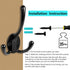 10 Pack Black Wall Coat Hooks Backpack Hook Hardware Heavy Duty Mounted Single Hook Decorative for Hanging Coats Towel Hat Bag Bathroom Mudroom