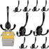 10 Pack Black Wall Coat Hooks Backpack Hook Hardware Heavy Duty Mounted Single Hook Decorative for Hanging Coats Towel Hat Bag Bathroom Mudroom