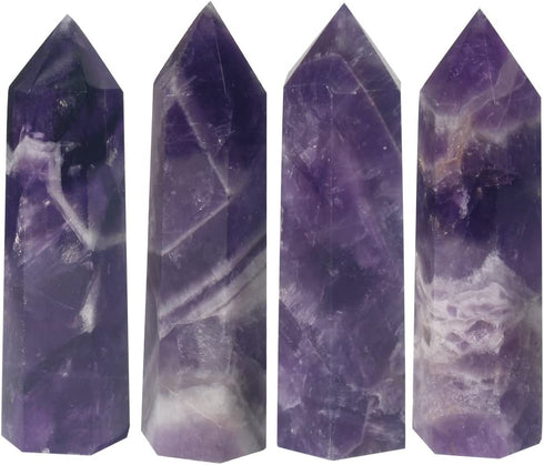 Luckeeper 4 PCS 2" Amethyst Crystals and Healing Stones