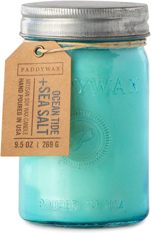 Paddywax Relish Artisan Hand-Poured Scented Candle, 9.5-Ounce, Ocean Tide + Sea Salt