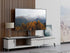 FITUEYES Swivel Universal TV Stand Table Top TV Base for 27 to 55 Inch LCD LED Flat Screen TV Height Adjustable Television Stands with Black Tempered Glass Base VESA 400x400mm Holds Up to 88 Pounds