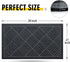 HAOJIAO Front Door Mats Outdoor , 17 x 29 Heavy Duty Rubber Non Slip Indoor Doormat, Durable Low Profile Welcome Mat Dirt Resistant Floor Rug for Entryway Patio Christmas, Grey