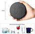 Urbanstrive Eco-Friendly Slate Drink Coasters with Holder, Set of 8, Round Slate Stone Coasters for Drinks Bar Home, 4 Inch, Black