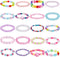 20 Pieces Girl Beaded Bracelets Cute Rainbow Bead Bracelets Colorful Bracelets Princess Bracelets Stretchy Bead Bracelets for Prince Birthday Present (Elegant Style)