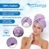 KEEPOZ Hair Towel Wrap Quick Dry 100% Cotton Super Absorbent Turban Head Wrap for Women with Button, Anti Frizz Hair Products, Hair Cap for Curly, Long & Thick Hair (2pcs) (Lilac+Pink Check)
