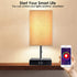Wellwerks WiFi Table Lamp for living room, Desk Lamp with 2 USB charging ports-A port and C port, Bedside Lamp for Bedroom, Kid's Room, Dorm, Office(WiFi Bulbs Included)
