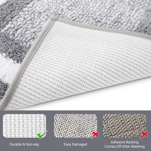 KMAT Bathroom Rugs Bath Mat,Non-Slip Fluffy Soft Plush Microfiber Bath Rugs, Machine Washable Quick Dry Shaggy Shower Carpet Rug for Bathroom, Tub and Shower,Grey,32"x20"